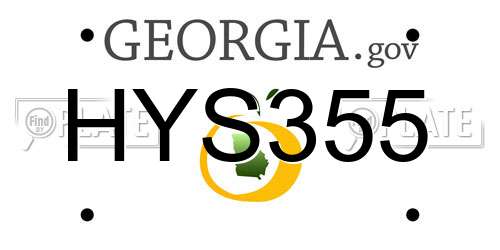 HYS355 Georgia License Plate