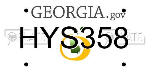 HYS358 Georgia License Plate