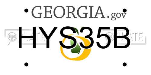 HYS35B Georgia License Plate
