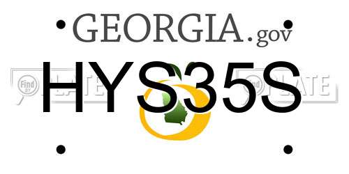 HYS35S Georgia License Plate