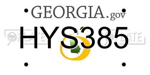HYS385 Georgia License Plate