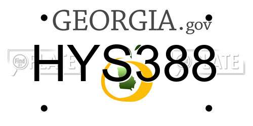 HYS388 Georgia License Plate