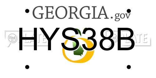 HYS38B Georgia License Plate