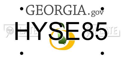 HYSE85 Georgia License Plate