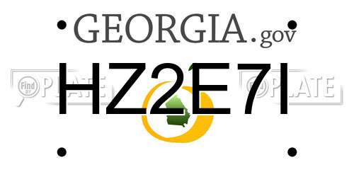 HZ2E7I Georgia License Plate