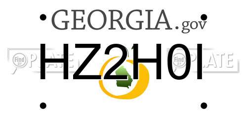 HZ2H0I Georgia License Plate