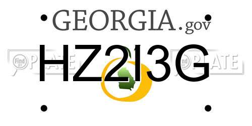 HZ2I3G Georgia License Plate
