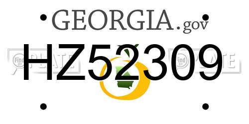 HZ52309 Georgia License Plate