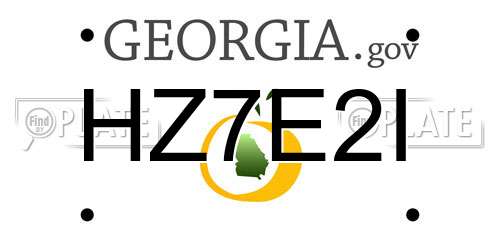 HZ7E2I Georgia License Plate