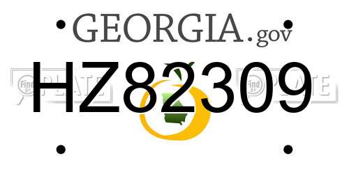 HZ82309 Georgia License Plate