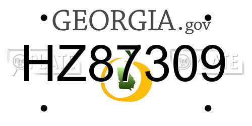 HZ87309 Georgia License Plate