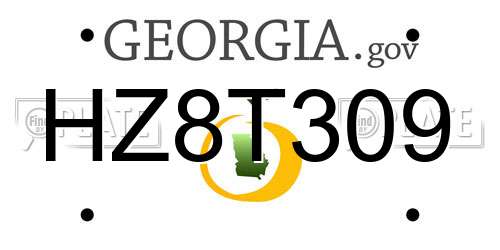 HZ8T309 Georgia License Plate
