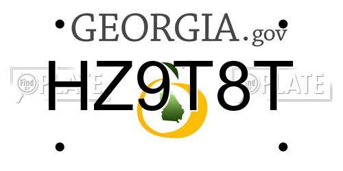 HZ9T8T Georgia License Plate