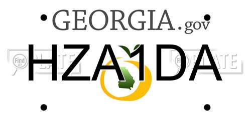 HZA1DA Georgia License Plate