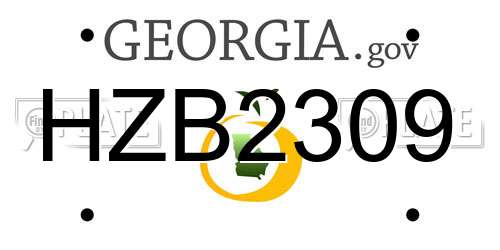HZB2309 Georgia License Plate