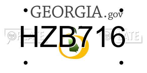 HZB716 Georgia License Plate