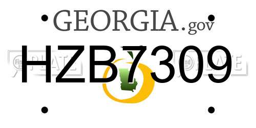 HZB7309 Georgia License Plate