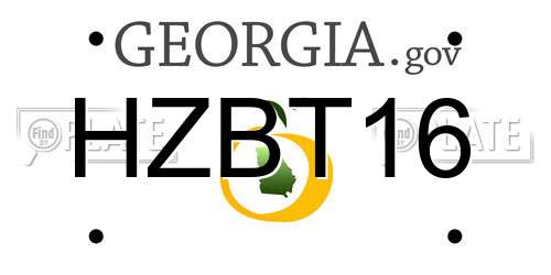 HZBT16 Georgia License Plate