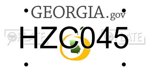 HZC045 Georgia License Plate