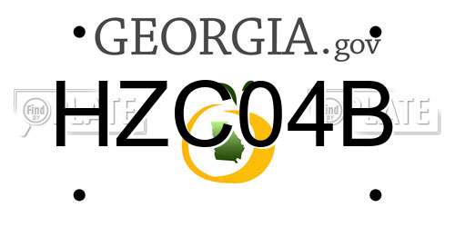 HZC04B Georgia License Plate