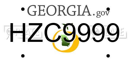 HZC9999 Georgia License Plate
