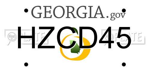 HZCD45 Georgia License Plate