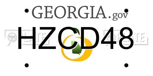 HZCD48 Georgia License Plate