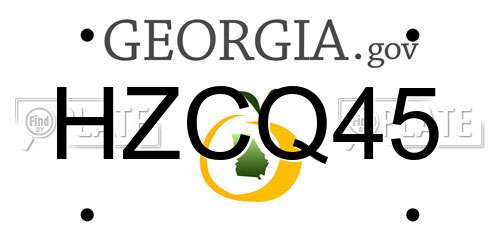 HZCQ45 Georgia License Plate