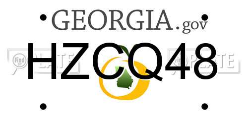 HZCQ48 Georgia License Plate