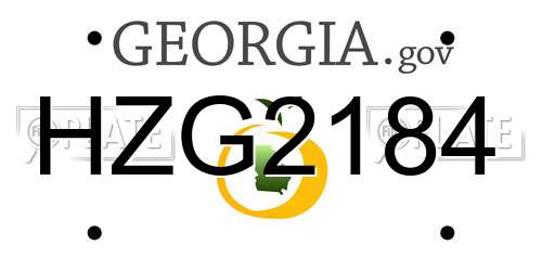 HZG2184 Georgia License Plate