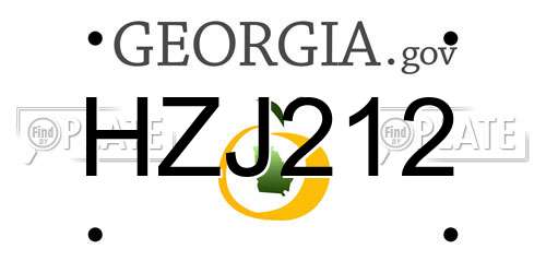 HZJ212 Georgia License Plate