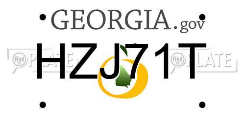 HZJ71T Georgia License Plate