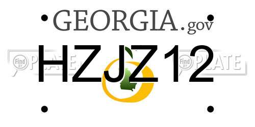 HZJZ12 Georgia License Plate