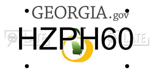 HZPH60 Georgia License Plate