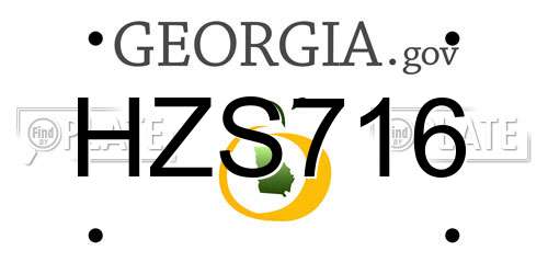 HZS716 Georgia License Plate