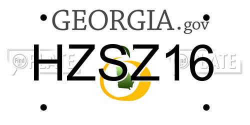 HZSZ16 Georgia License Plate
