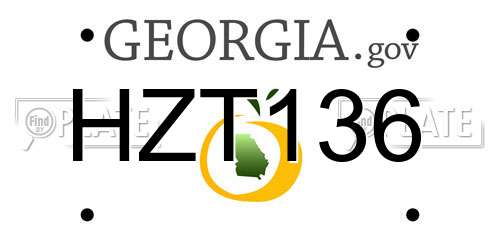 HZT136 Georgia License Plate