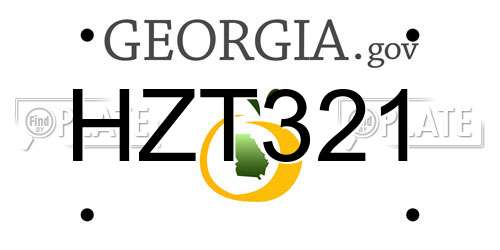 HZT321 Georgia License Plate