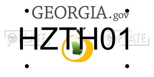 HZTH01 Georgia License Plate