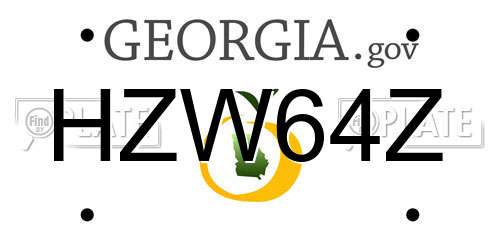 HZW64Z Georgia License Plate