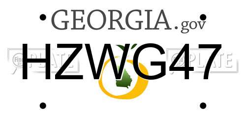 HZWG47 Georgia License Plate