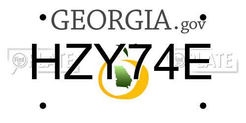 HZY74E Georgia License Plate