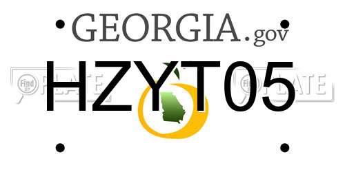 HZYT05 Georgia License Plate