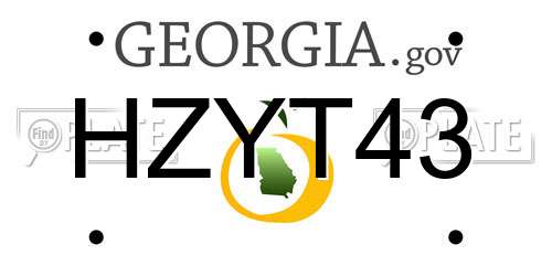 HZYT43 Georgia License Plate