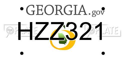 HZZ321 Georgia License Plate