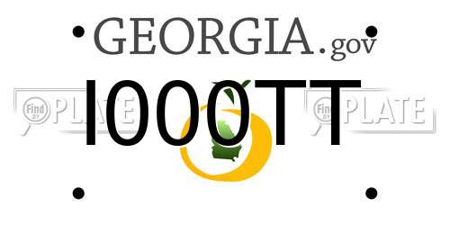 I000TT Georgia License Plate