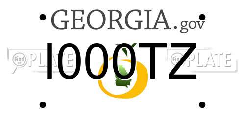 I000TZ Georgia License Plate