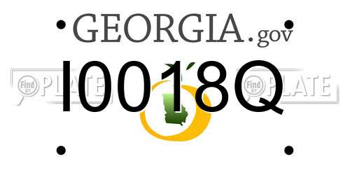 I0018Q Georgia License Plate