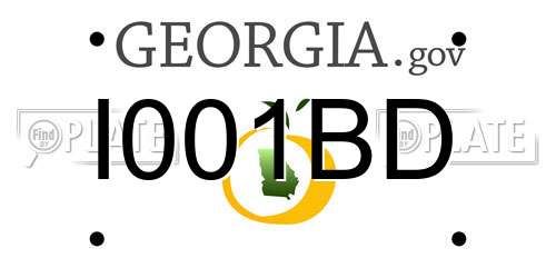 I001BD Georgia License Plate