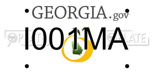 I001MA Georgia License Plate